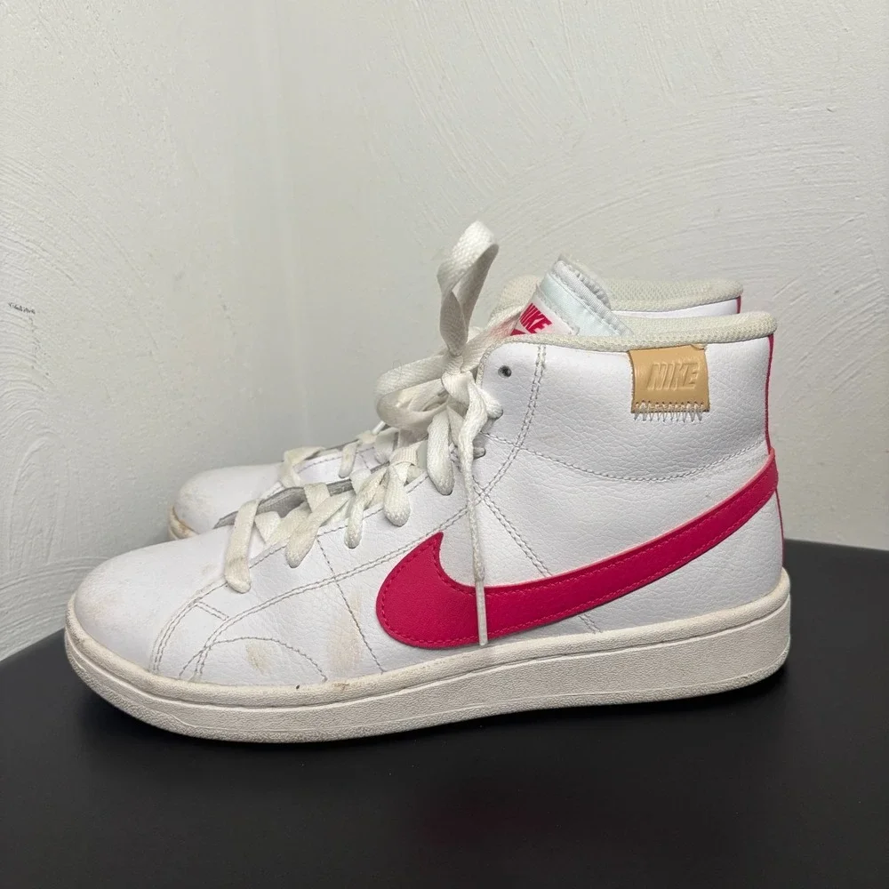 Nike Court Royale 2 Mid Women's Size 8.5 White Pink High Top Sneakers CT1725-104